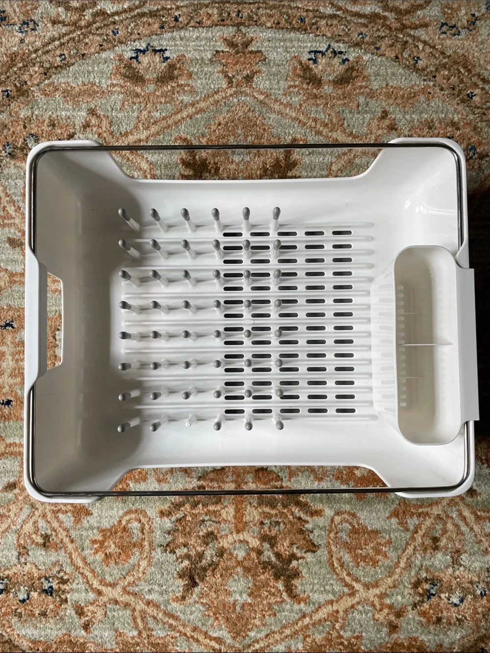 OXO White Dish Rack with Stainless Accents